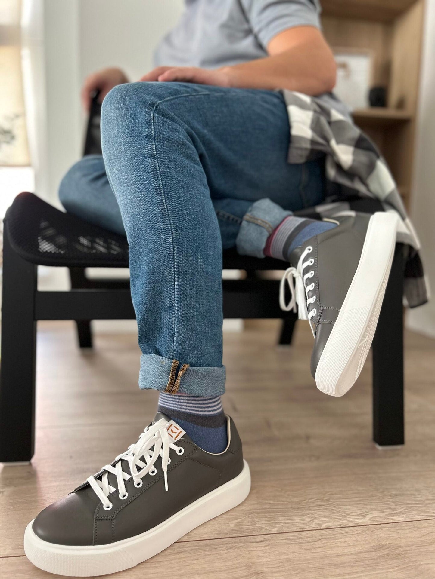 Elevate Graphite — sneakers premium din piele, Enzo Margi