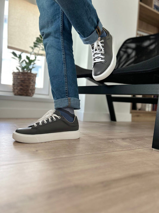 Elevate Graphite — sneakers premium din piele, Enzo Margi