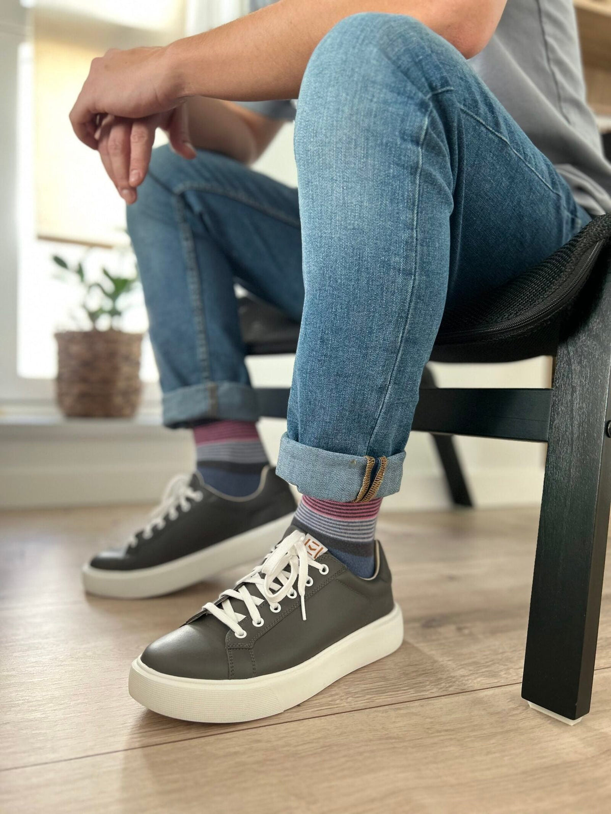 Elevate Graphite — sneakers premium din piele, Enzo Margi