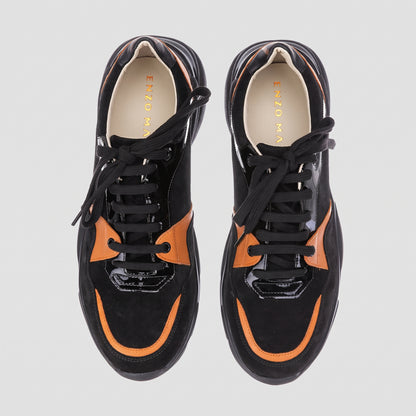 Pantofi Bărbați Black & Orange — pantofi din piele naturală, Enzo Margi