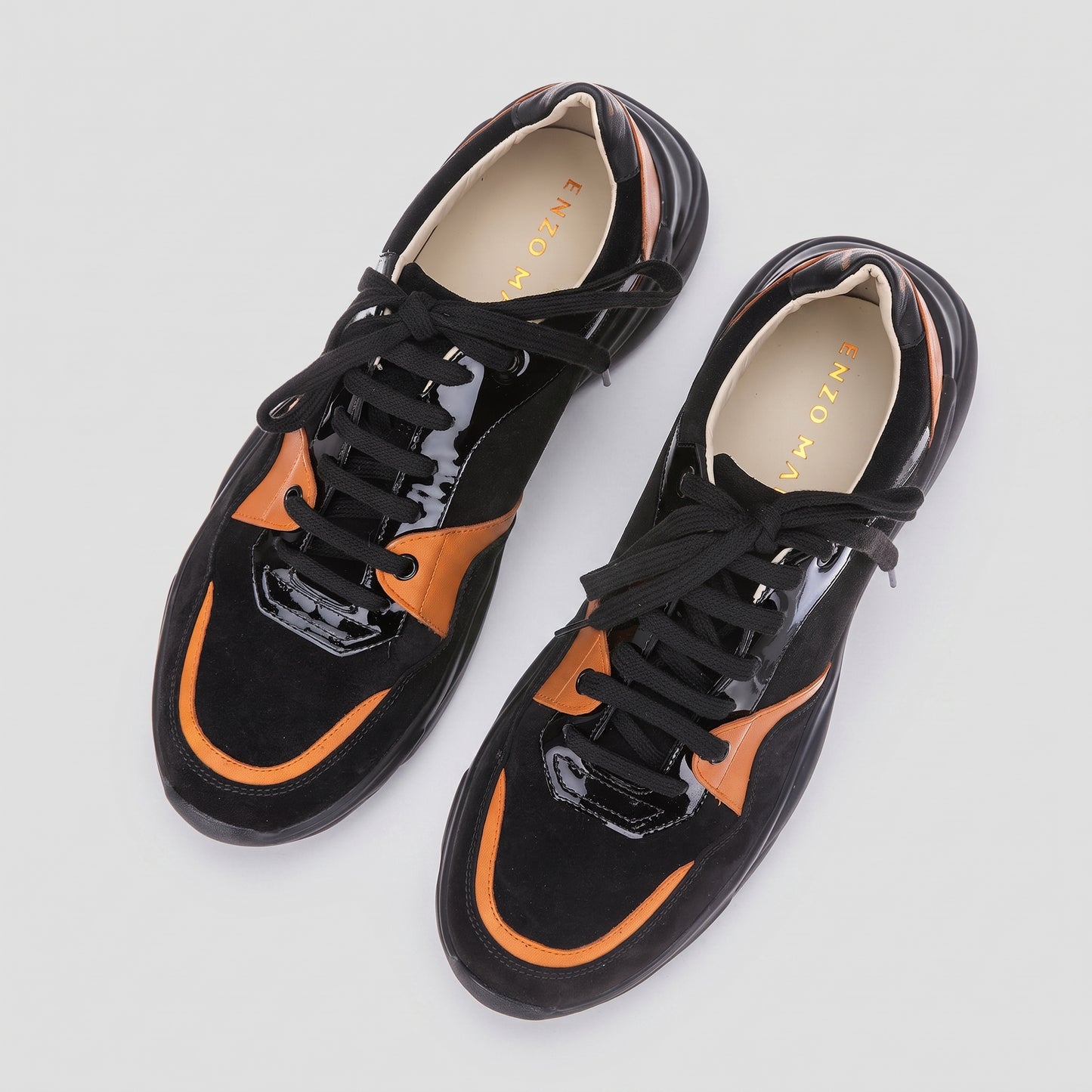 Pantofi Bărbați Black & Orange — pantofi din piele naturală, Enzo Margi