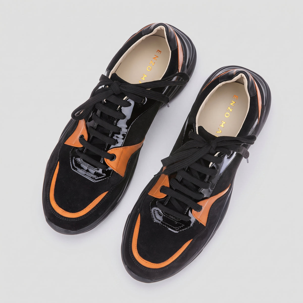 Pantofi Bărbați Black & Orange — pantofi din piele naturală, Enzo Margi