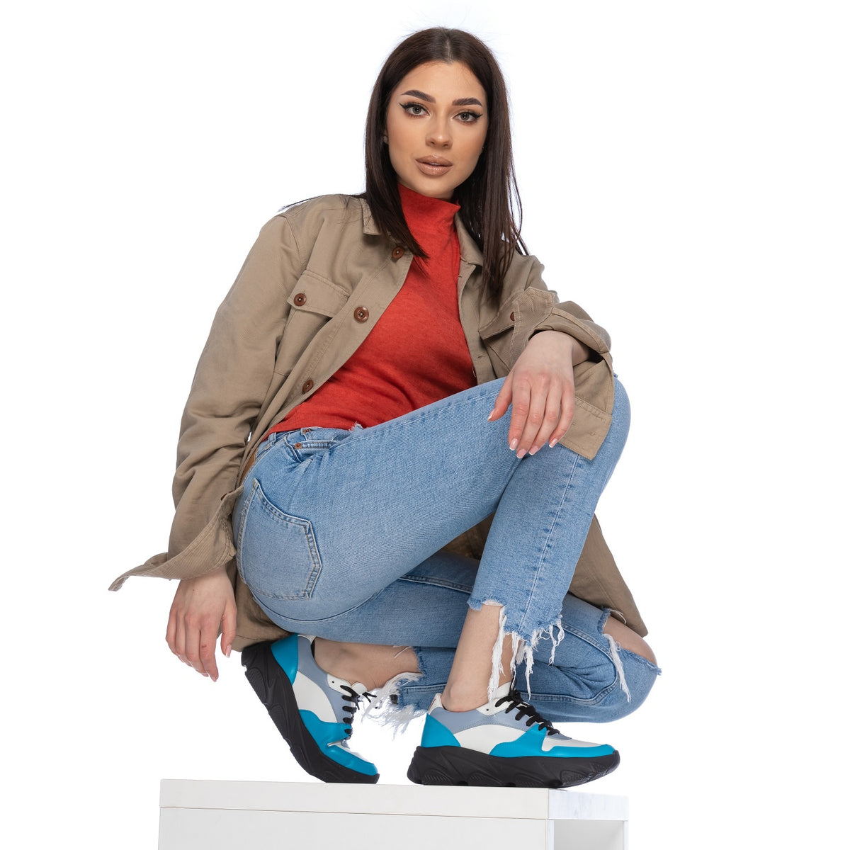 Pantofi Damă Duo Aqua Marine — poza 8, sneakers comozi din piele de vitel, fabricat in Romania — Enzo Margi