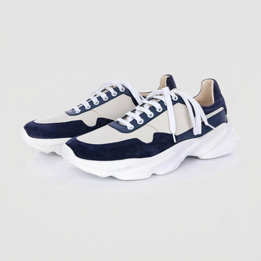 Pantofi Sport Bărbați Navy Pure Blue — pantofi din piele naturală, Enzo Margi
