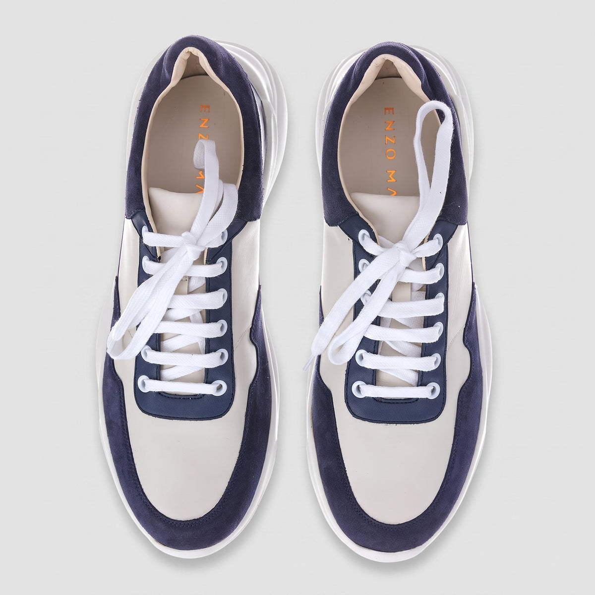 Pantofi Sport Bărbați Navy Pure Blue — pantofi din piele naturală, Enzo Margi