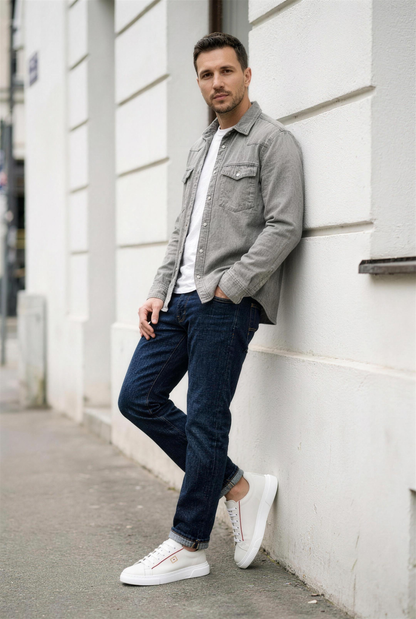 Pantofi Sport Bărbați Red Strike — pantofi din piele naturală, Enzo Margi