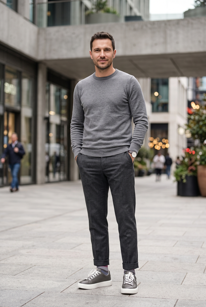Elevate Graphite — sneakers premium din piele, Enzo Margi