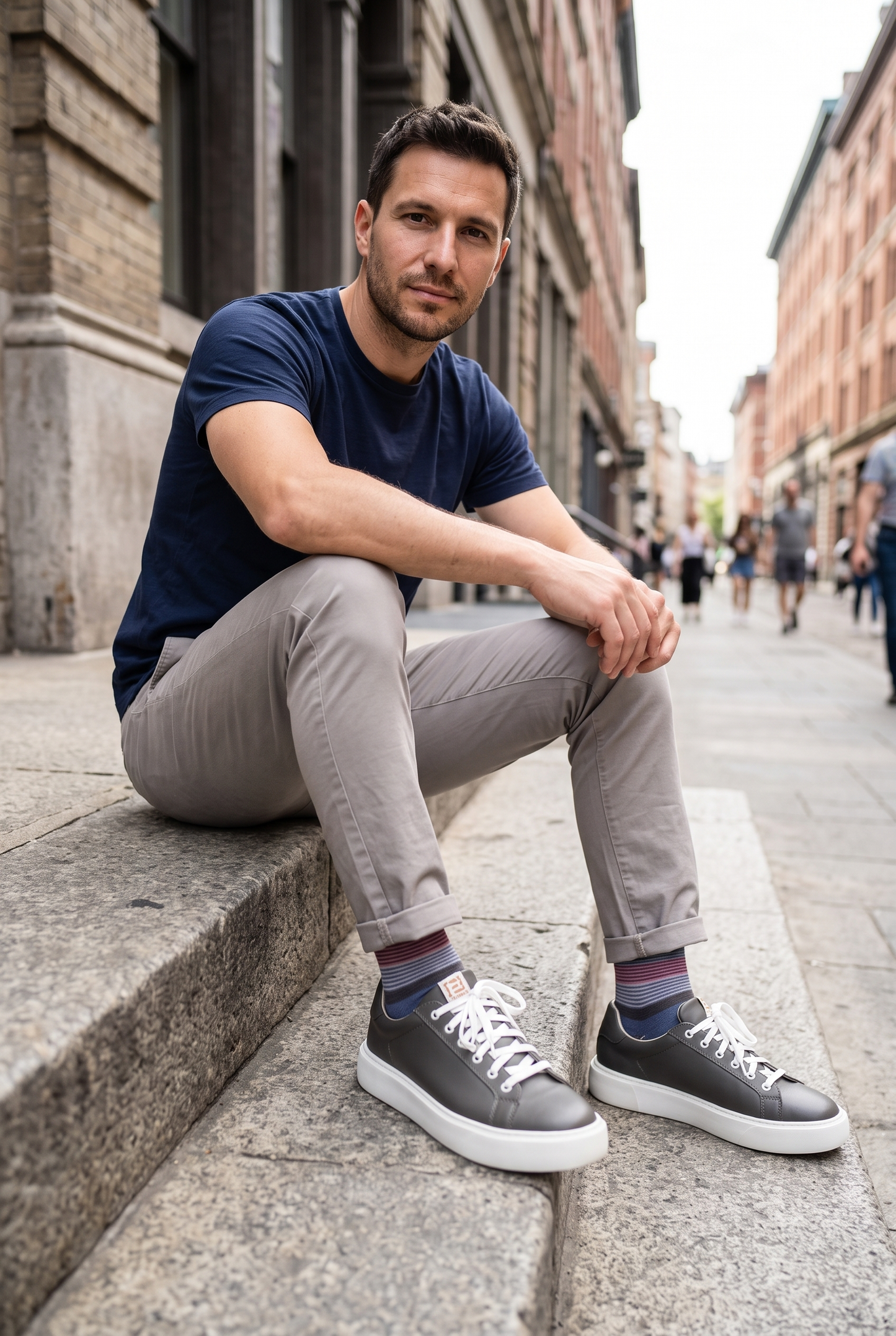 Elevate Graphite — sneakers premium din piele, Enzo Margi