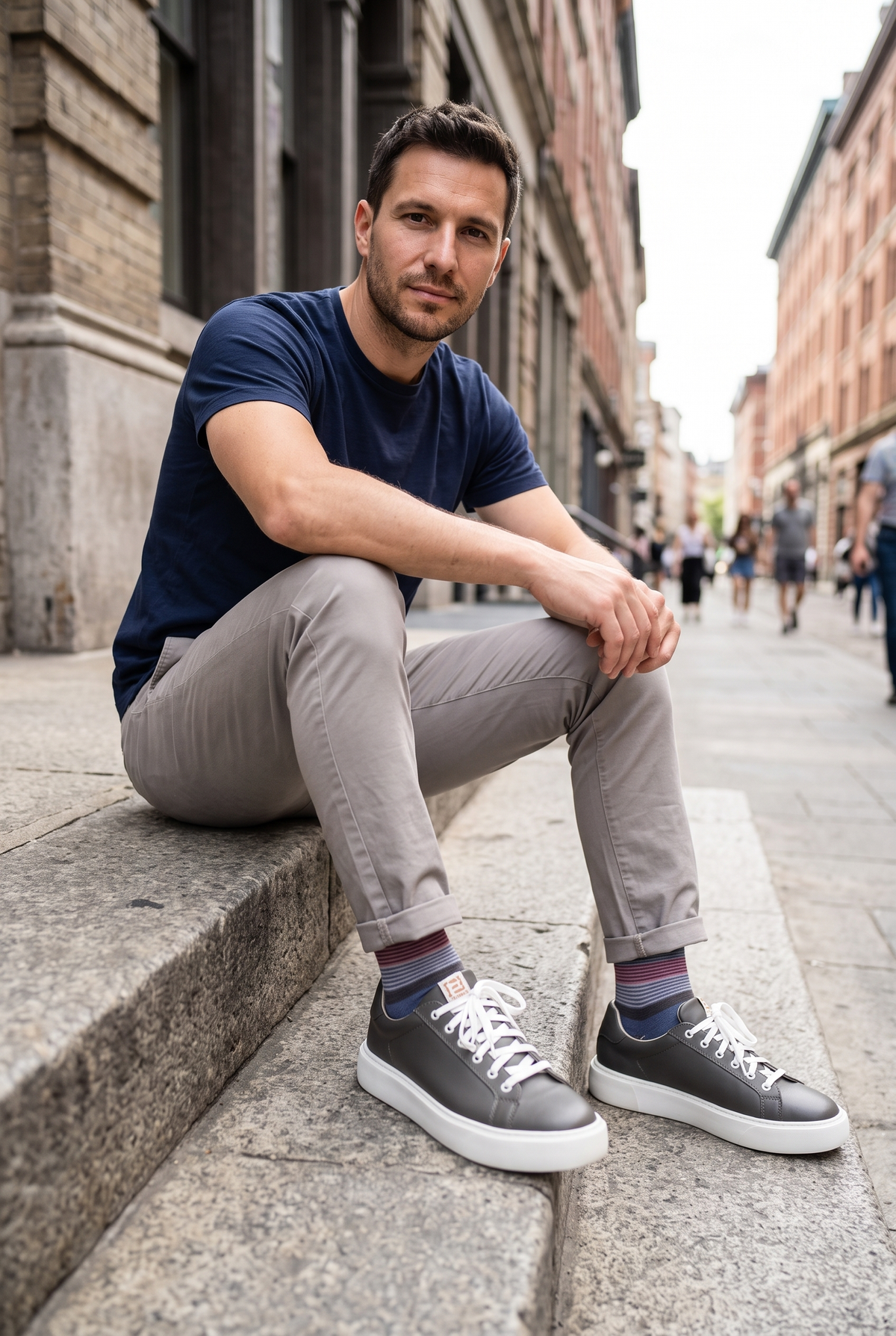 Elevate Graphite — sneakers premium din piele, Enzo Margi