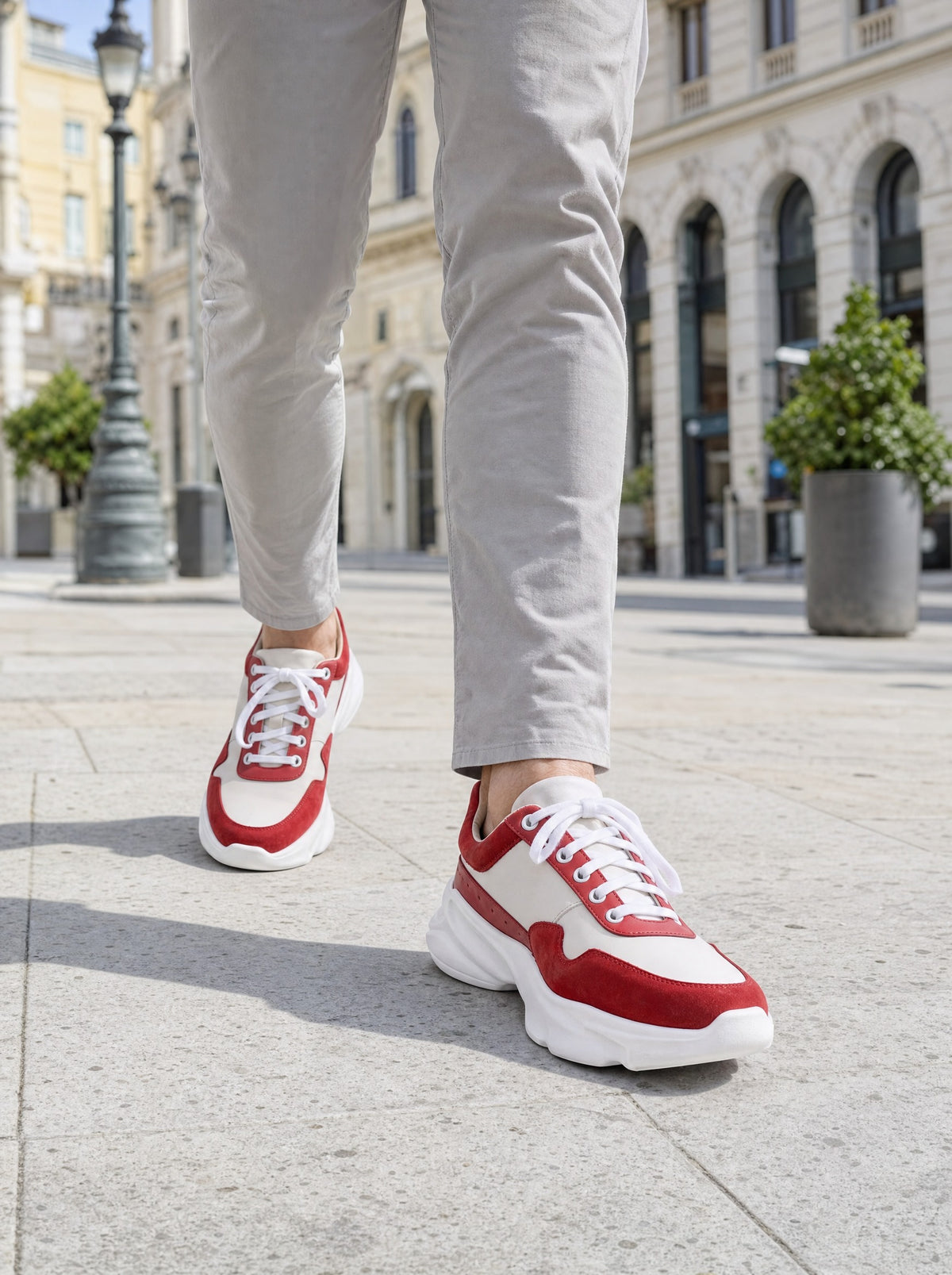 Pantofi Sport Bărbați Strawberry Cake — ținută lifestyle, pantofi bărbați din piele naturală, Enzo Margi